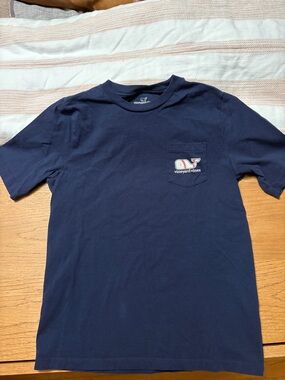 Vineyard Vines Navy Short Sleeve Pocket Tee with Whale Logo